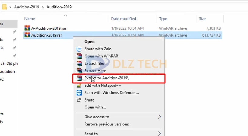 Hướng dẫn cài Audition 2019