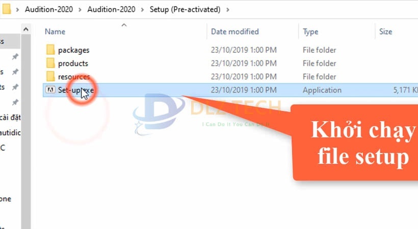 Khởi chạy file Set Up để cài Audition 2020.