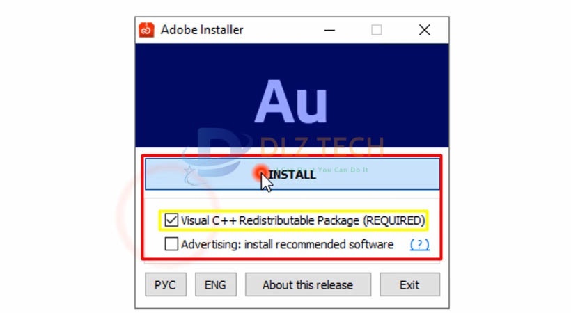 Tiến hành tích chọn như hình sau đó chọn Install.
