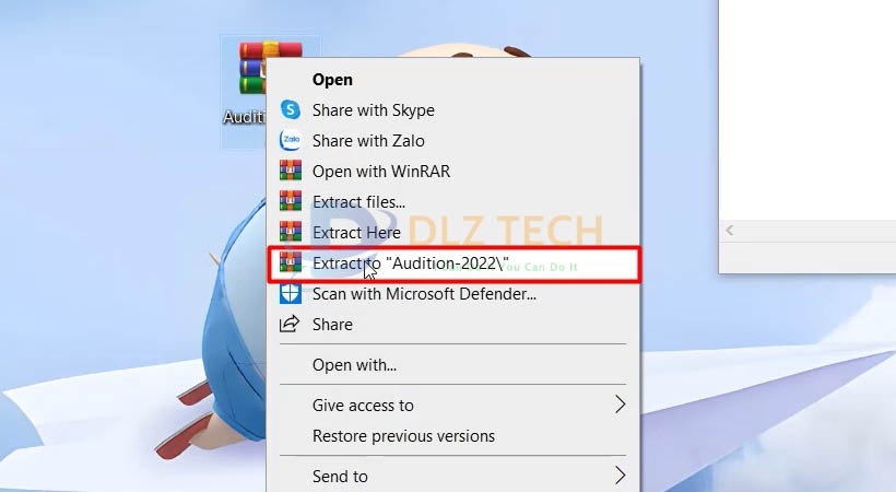Giải nén file cài đặt như hình.