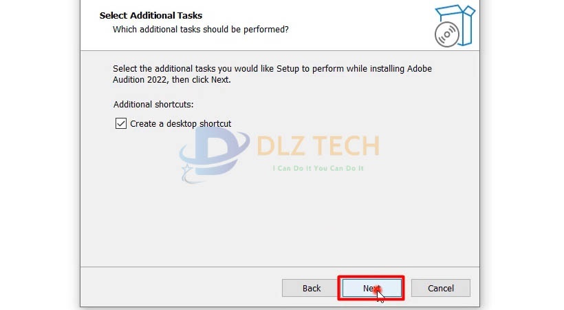 Tiếp tục chọn next để cài Audition 2022.