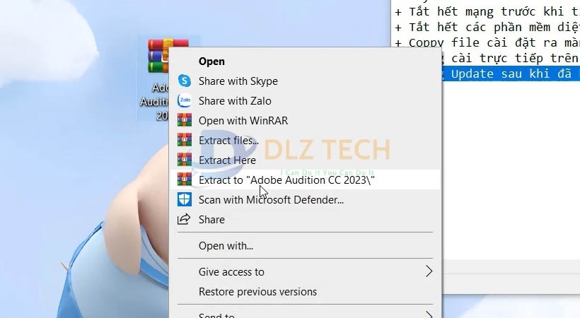 Giải nén file cài đặt như hình sau đó mở file này ra.