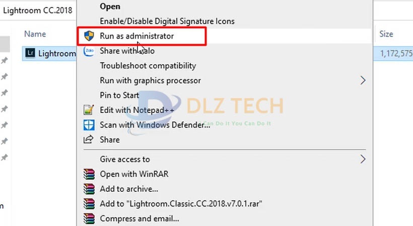 cài Lightroom 2018