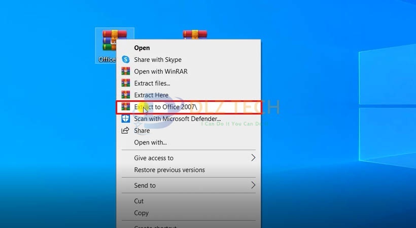 Giải nén file cài đặt như hình.