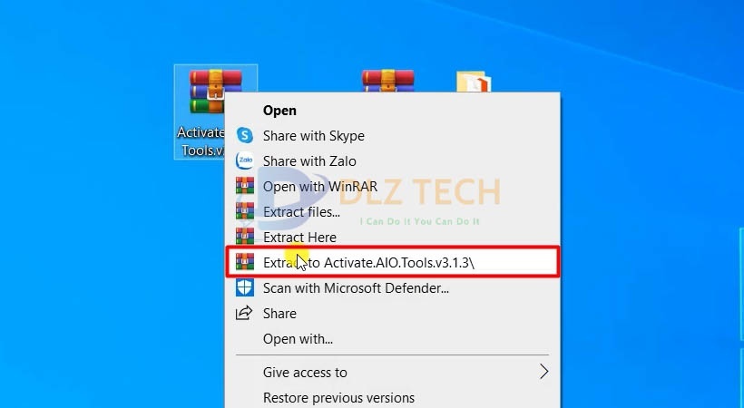 Giải nén file như hình để cài đặt.