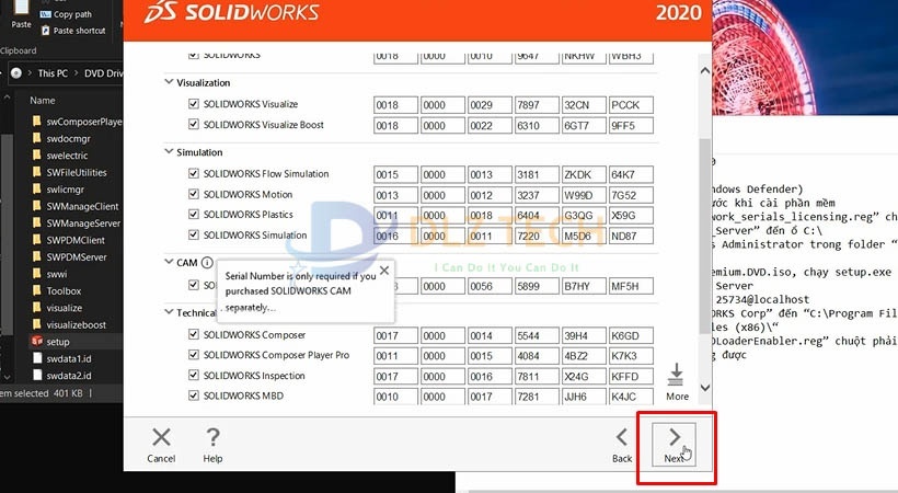 Hướng dẫn cài Solidworks 2020