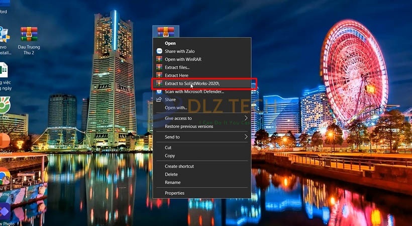 Giải nén file cài đặt như hình.