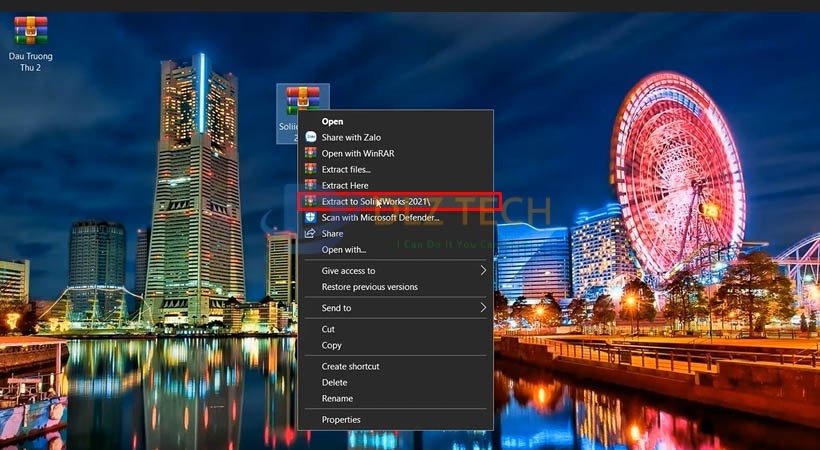 Giải nén file cài đặt phần mềm như hình.