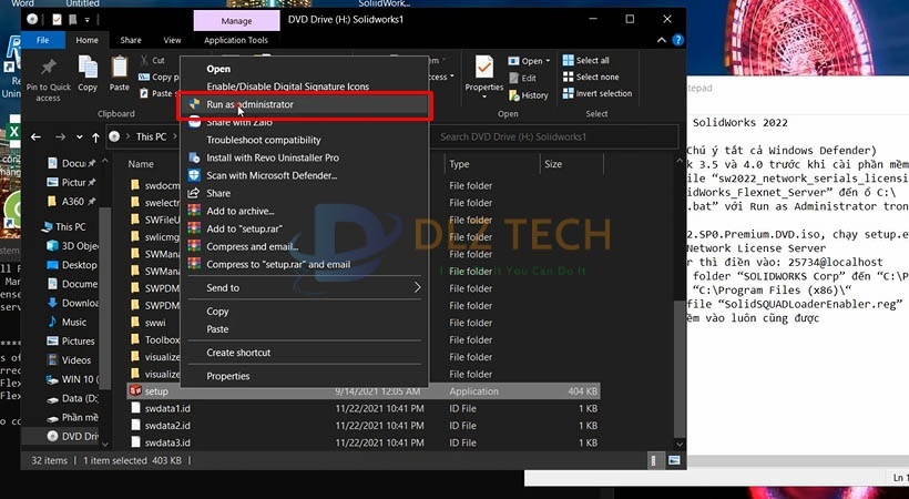 Khởi chạy file Set Up để cài Solidworks 2022.