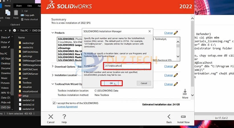 Điền như hình sau đó chọn ok.