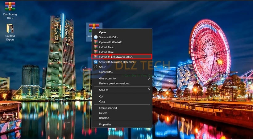 Giải nén file cài đặt như hình.