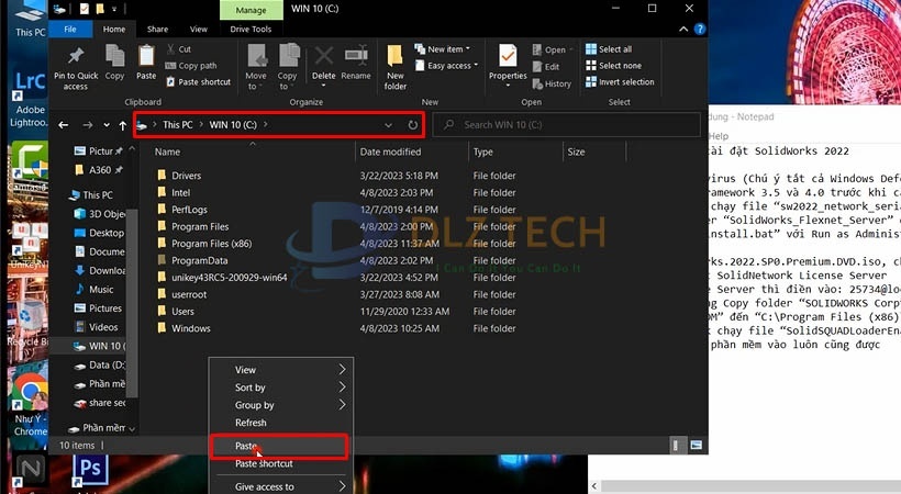 Mở file theo đường dẫn và paste file vừa copy vào đây.