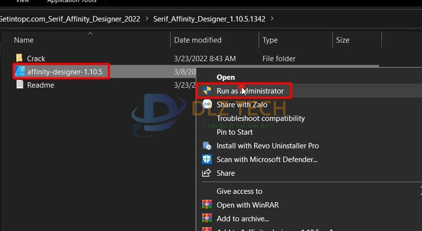 Cài Affinity Designer 2022