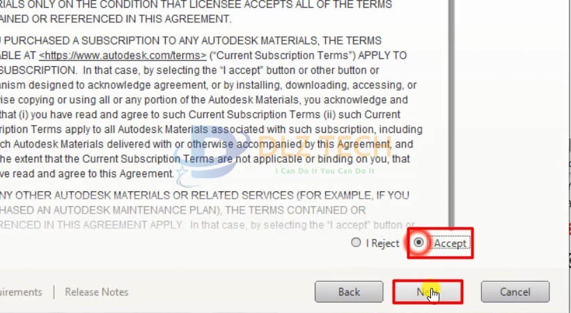Chọn I Accept rồi chọn Next