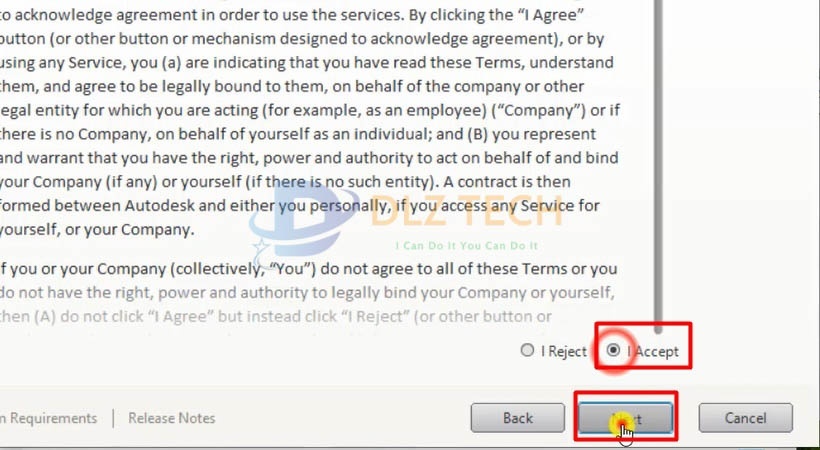 Chọn I Accept rồi chọn Next