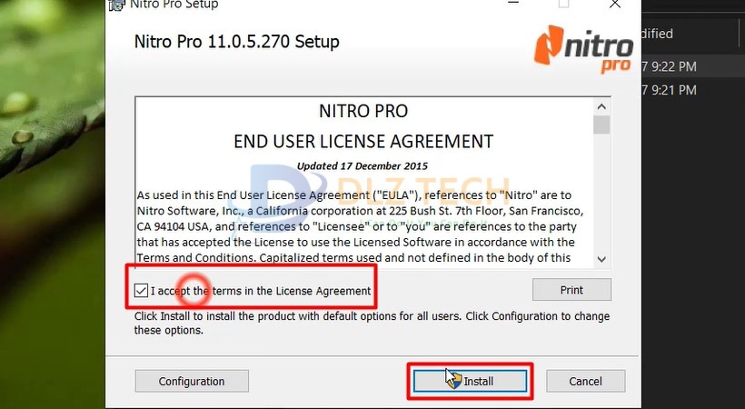 Chọn I Accept sau đó chọn Install.