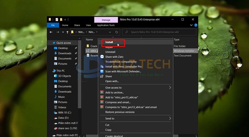 Chọn Install file như hình.