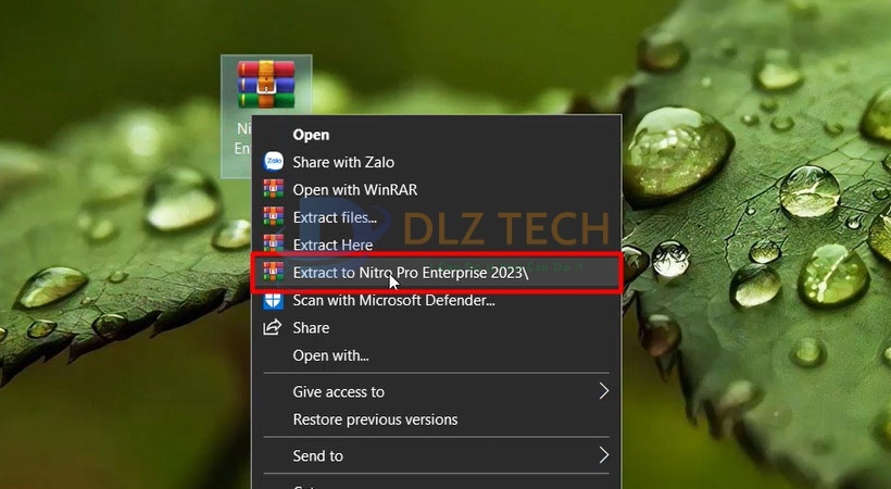 Giải nén file cài đặt như hình.