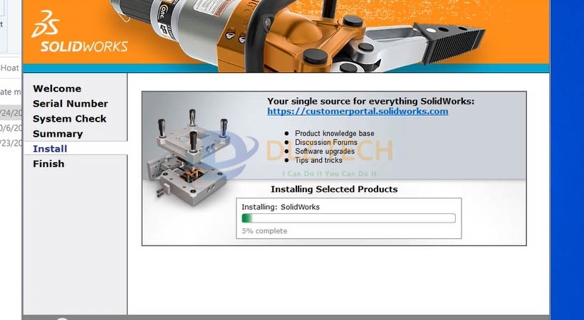Đợi cài Solidworks 2012 về máy.