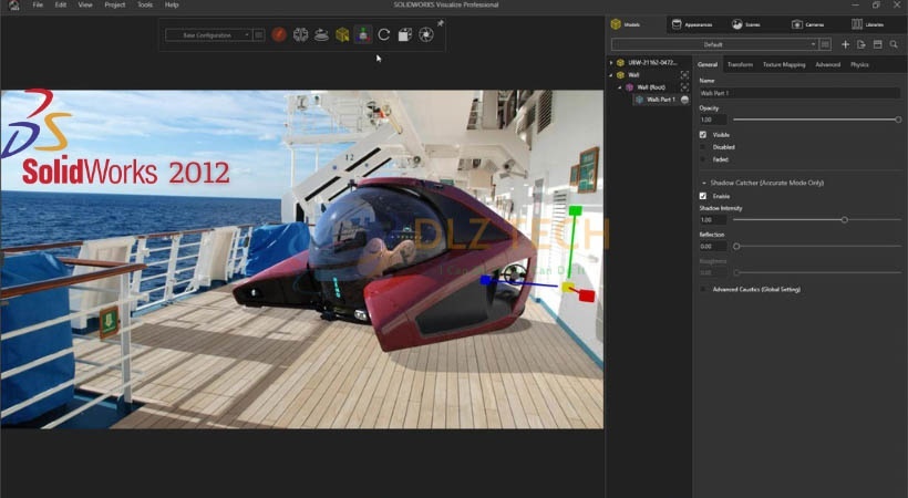 Hoàn thành và đây là giao diện chính của phần mềm Solidworks 2012.