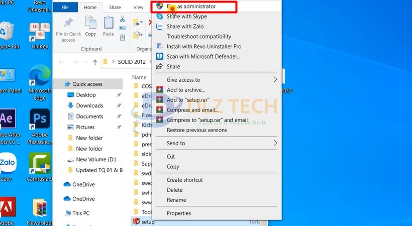 Bắt đầu khởi chạy file Set up như hình.