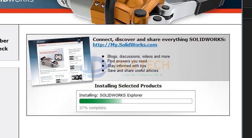 Đợi phần mềm Solidworks 2015 được cài đặt.