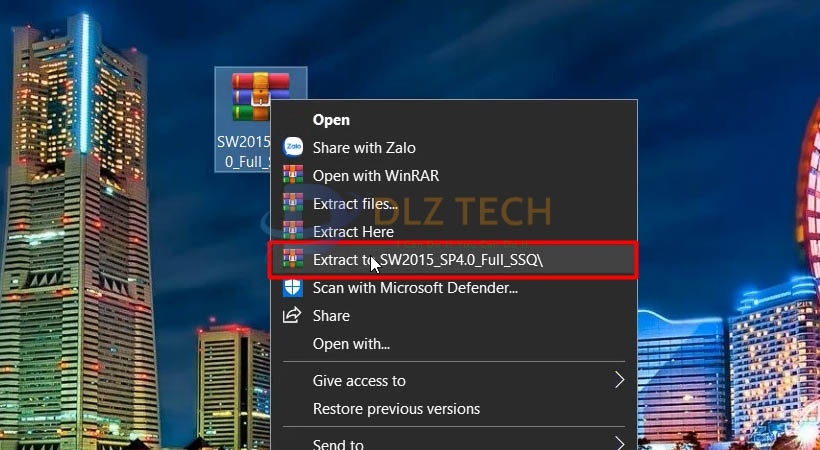 Giải nén file cài đặt như hình.