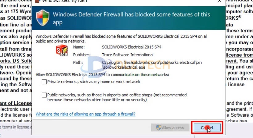 Chọn Cancel. Hoàn thành cài Solidworks 2015.