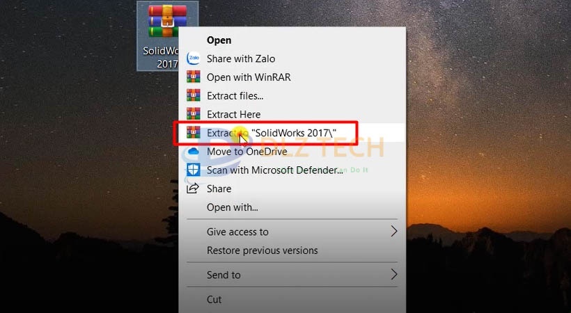 Giải nén file cài đặt như hình.