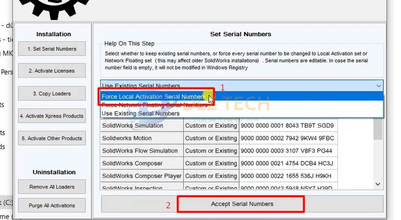 Làm theo các bước như hình để cài Solidworks 2017.