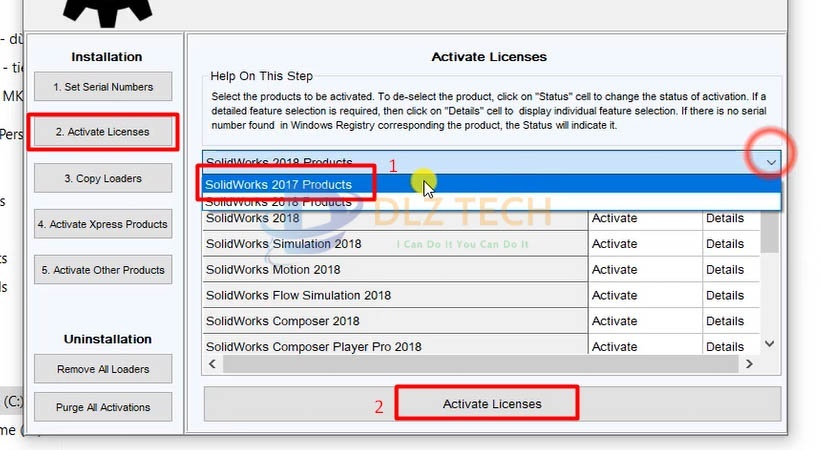 Chọn lần lượt các mục như hình sau đó chọn Activate.