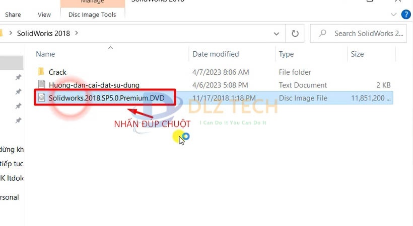 Nhấn đúp chuột như hình.