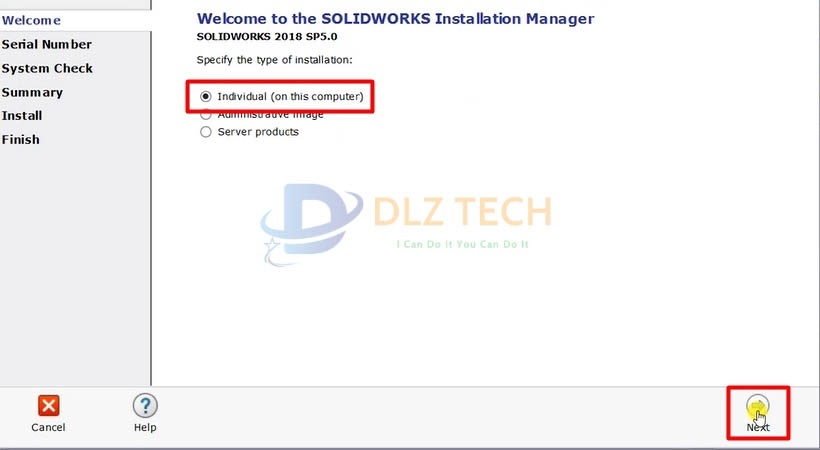 Tích chọn như hình sau đó chọn next.