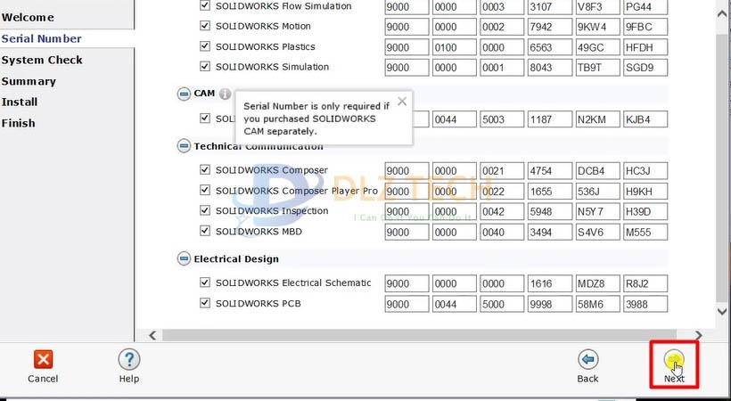 Điền số vào như hình sau đó chọn Next.