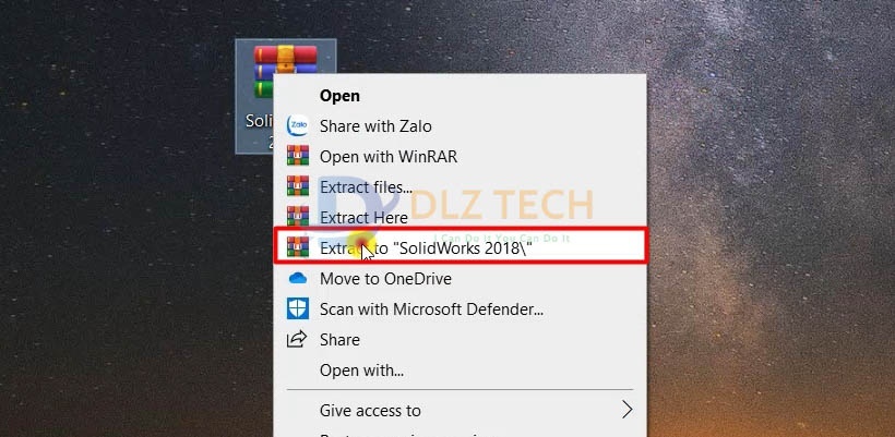 Giải nén file cài đặt như hình.