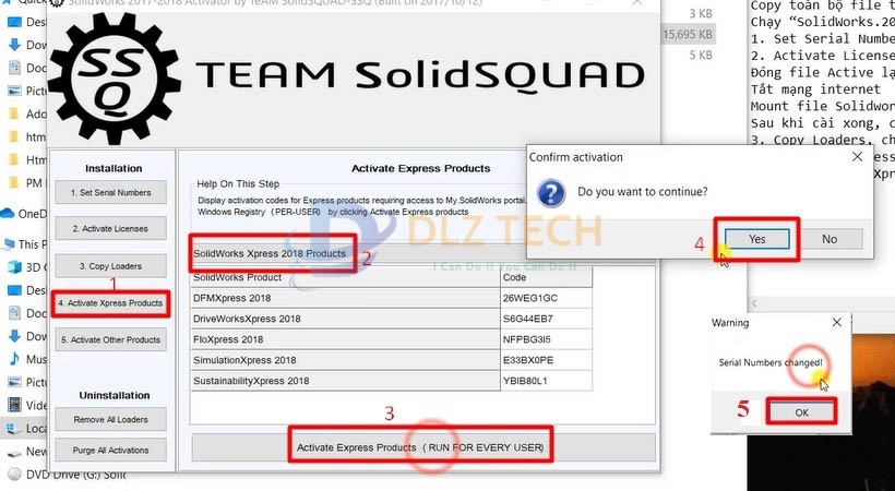 Tiến hành làm theo từng bước. Hoàn thành cài Solidworks 2018.