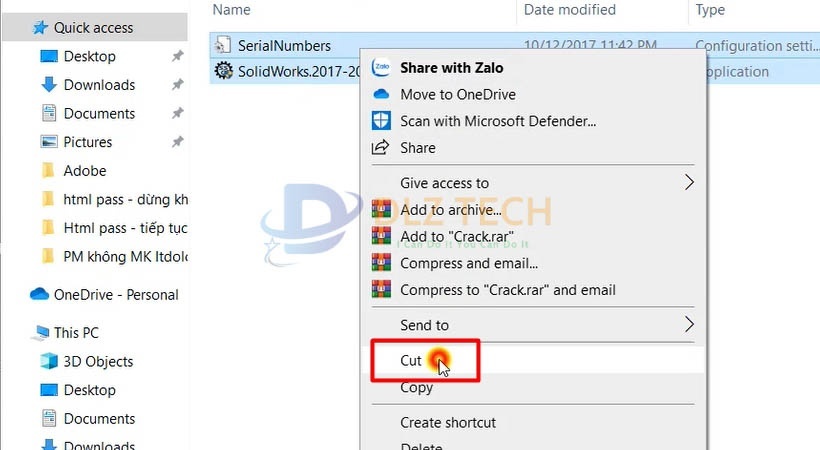Mở file như này và Cut 2 file như trên.