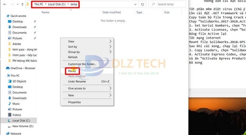 Mở file hồi nãy mới tạo và paste file vào đây.