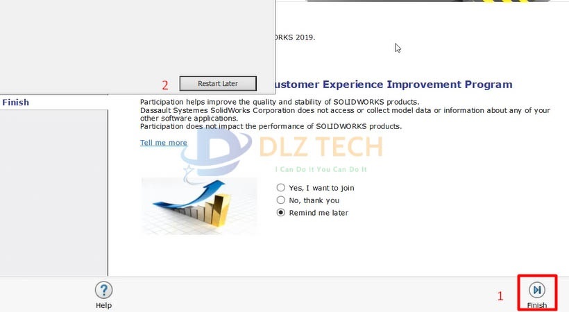 Tích chọn như hình và chọn Finish.