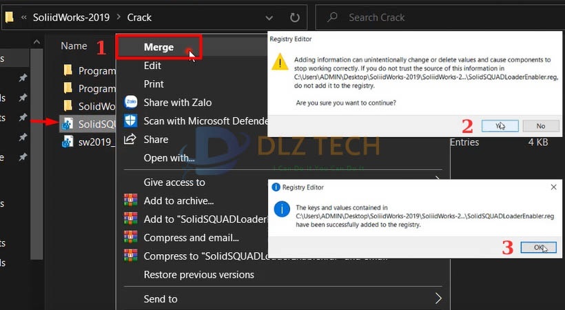 Làm theo các bước như hình để cài Solidworks 2019.