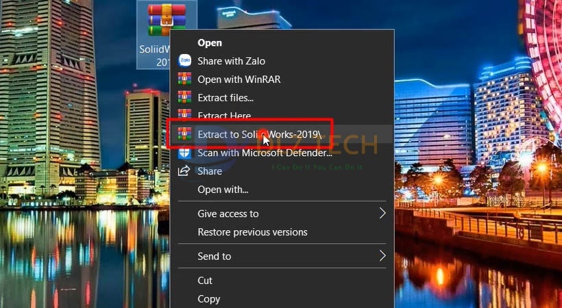 Giải nén file cài đặt như hình.