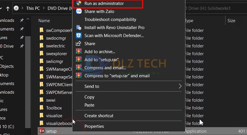 Khởi chạy file Set Up như hình.
