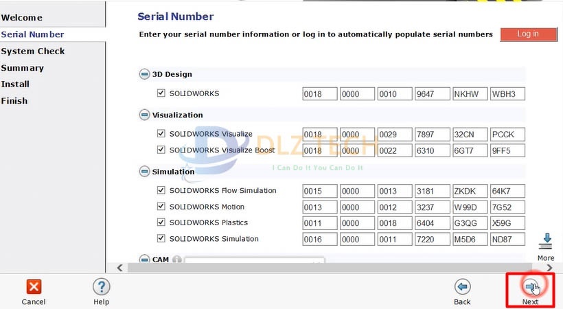 Điền các thông số như hình sau đó chọn Next.