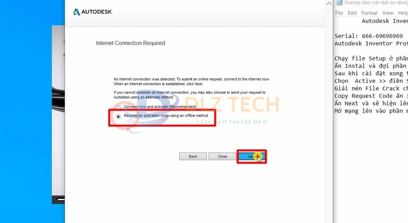 Tích chọn như hình sau đó chọn Next. cài Autodesk Inventer 2018