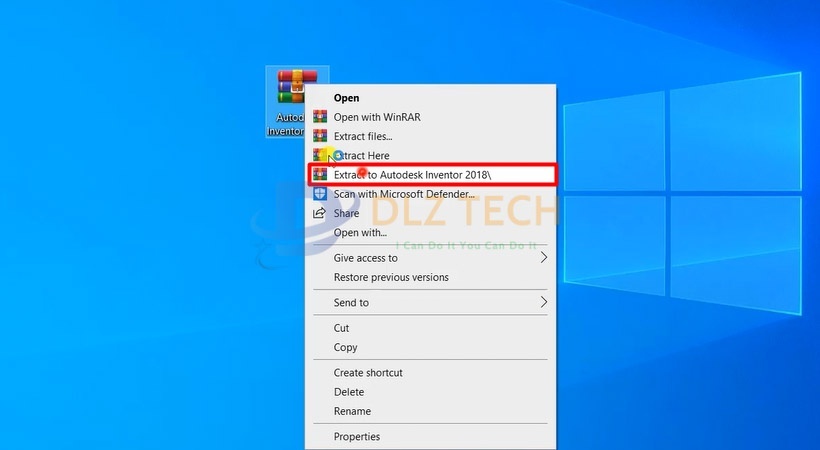 Giải nén file cài Autodesk Inventor 2018 như hình.