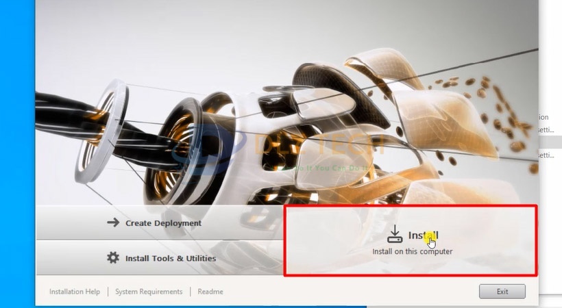 Chọn Install để tiến hành cài Autodesk Autocad 2018.