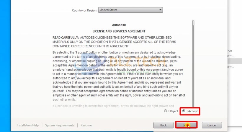 Tiến hành chọn Accept sau đó chọn Next.