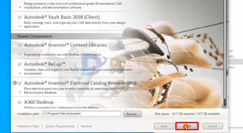 Tiến hành chọn Install thêm 1 lần nữa.
