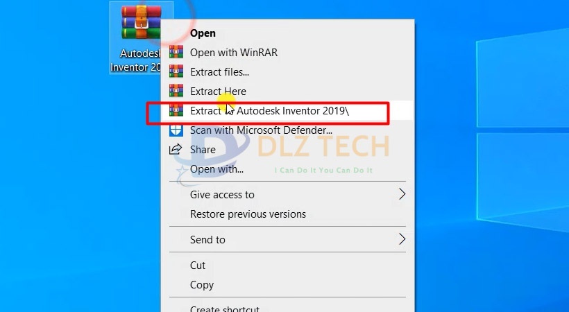Giải nén file cài Autodesk Inventor 2019