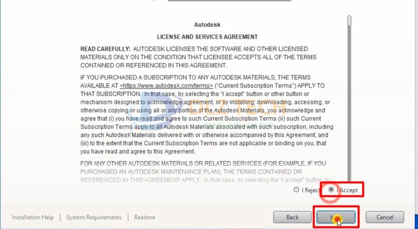 Chọn Accept sau đó chọn Next.